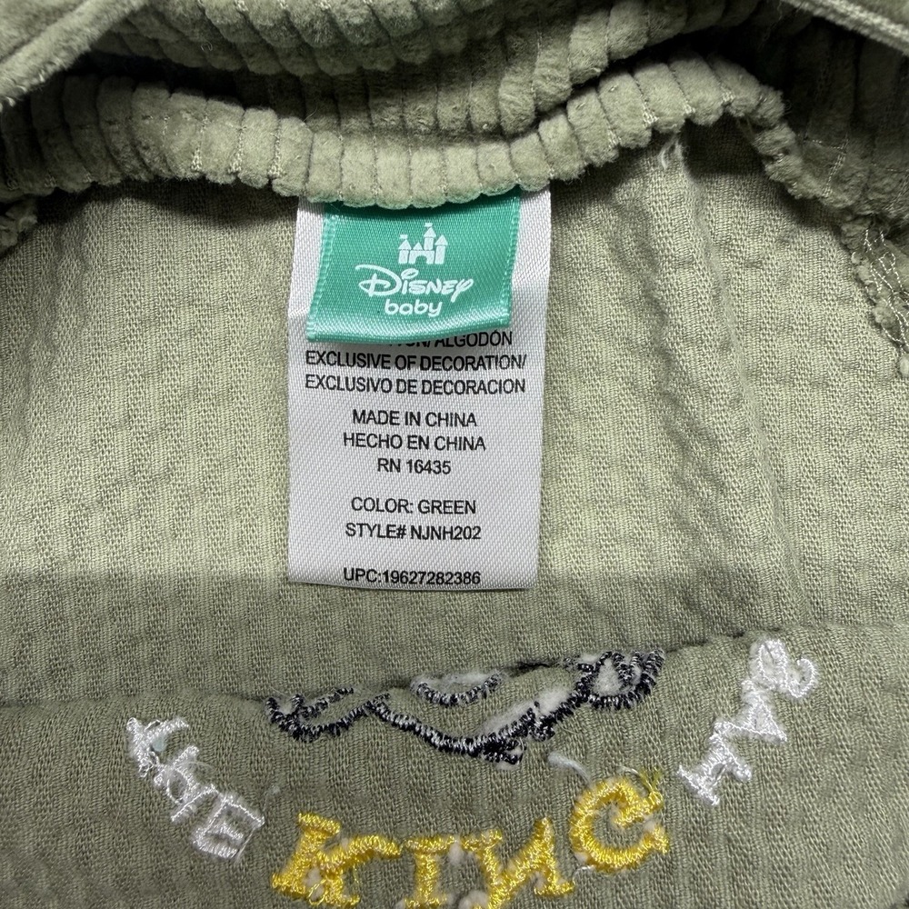 Disney Baby Lion King 2pc Outfit 24M Green Corduroy Overalls Simba Shirt Set - Picture 4 of 10